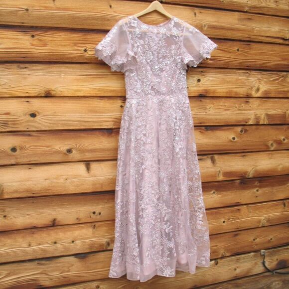 MAC DUGGAL  50665 Womens Embroidered High Neck Cap Sleeve A Line Gown - Picture 6 of 15